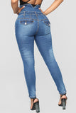 Casual High Waist Buttons Design Denim Jeans