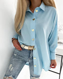 Heart Shaped Buttoned Long Sleeve Top