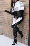 Casual Daily Print Patchwork Printing Shirt Collar Long Sleeve Two Pieces