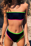 Sexy Color Block Backless Swimwears