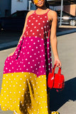 Sexy Fashion Polka Dot Printing Multicolor Sling Dress