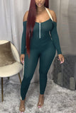 Fashion Sexy Patchwork Split Joint Skinny Jumpsuits