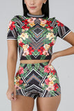 Casual Short Sleeve Print Two-piece Set