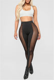 Fashion Sexy Casual Solid Split Joint See-through Skinny High Waist Pencil Trousers
