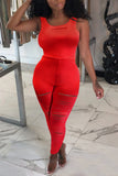 Fashion Sexy Sleeveless Backless Red Jumpsuit
