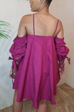 Sexy Fashion Off Shoulder Purple Dress
