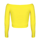 Casual Dew Shoulder Yellow T-shirt