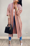 Fashion Casual Loose Pink Print Coats