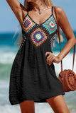 Sexy Casual Patchwork Backless Spaghetti Strap Beach Dress Dresses
