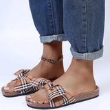Fashion Casual Split Joint With Bow Round Comfortable Shoes