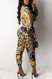 Sexy Fashion Sports Multicolor Print Two Piece Suit