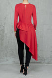 Fashion Irregular Red Solid Tops