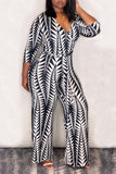 Casual Printed Loose Knitting One-piece Jumpsuit