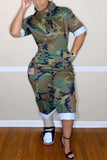 Fashion Casual Camouflage Printed Jumpsuit