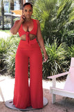 Sexy Fashion Solid asymmetrical Two Piece Suits Bandage crop top Straight