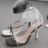Fashion Casual Bandage Split Joint Square Out Door Shoes