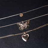 Casual Solid Butterfly Patchwork Necklaces