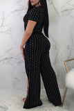 Sexy Hollowed-out Blending One-piece Jumpsuit