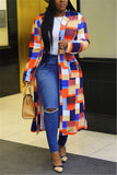 Fashion Casual Print Multicolor Long Sleeve Coat (Only Coat)