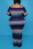 Sexy Print Split Joint V Neck Pencil Skirt Plus Size Dresses