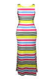 Sexy Print Sleeveless   Multicolor Dress