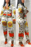 Fashion Print Multicolor Long Sleeve Jumpsuit