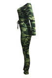 Casual Camouflage Printed One-piece Jumpsuit