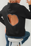 Casual Solid Hollowed Out Hot Drill Hooded Collar Tops