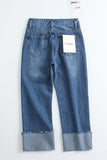 Trendy Patchwork Blue Denim Jeans