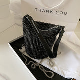 Fashion Casual Rhinestone Chain Bucket Bag
