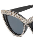 1Pair Rhinestone Cat Eye Frame Eye Glasses Sunglasses