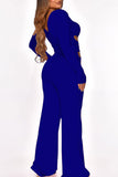 Sexy Solid Hollowed Out Split Joint Square Collar Straight Jumpsuits