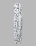 Abstract Figure Print Wide Leg Jumpsuit