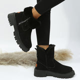 Casual Patchwork Solid Color Zipper Round Keep Warm Comfortable Shoes
