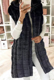 Casual Solid Patchwork Cardigan Hooded Collar Outerwear