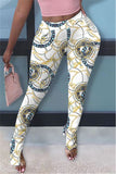 Fashion Casual Skinny Print Trousers