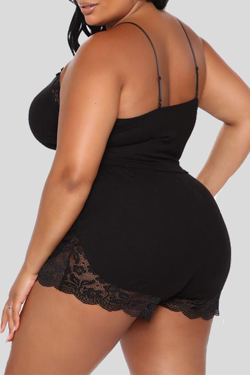 Sexy Solid Split Joint Spaghetti Strap Plus Size Two Pieces