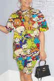 Fashion Casual Printed Short-sleeved T-shirt Multicolor Set
