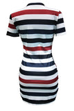 Sexy Striped Cartoon Positioning Printing Multicolor Dress