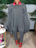 Casual Daily Print Pullovers Pants Printing O Neck Plus Size