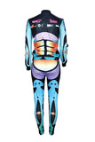 Casual Skull Printed Multicolor Twilled Satin Two-piece Pants Set