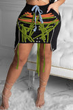 Fashion Sexy Patchwork Strap Design Skirt