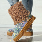 Casual Sequins Patchwork Round Keep Warm Comfortable Shoes