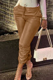 Casual Solid Split Joint Regular High Waist Pencil Solid Color Bottoms