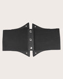 Buckled Snap Button Wide Waistband Corset Belt