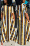 Fashion Casual Striped Printed Loose Dress