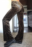 Fashion Casual Print Leopard Basic Regular High Waist Trousers