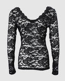 Embroidery Lace Long Sleeve Top
